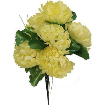 shumee Šopek 7 krizantem s travo, 40 cm, rumene barve