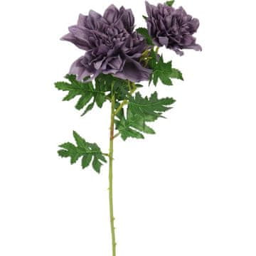 shumee Umetna veja z dvema vijoličnima dalijama - visokokakovostna dekoracija, 66 cm