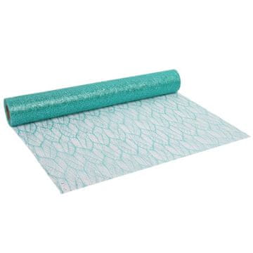 shumee TURKIZNA ORGANZA Z BLEŠČIČASTIM POTISKOM 0,50 x 10 m