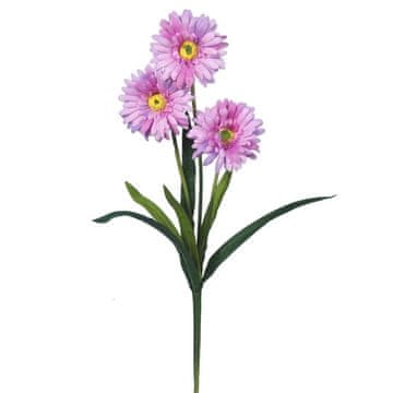 shumee Umetne veje gerbere, 3 v barvi vresja, realistična dekoracija, 55 cm