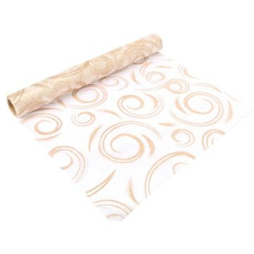 shumee Zlata organza z bleščečim vzorcem na kolutu 35 cm x 5 m