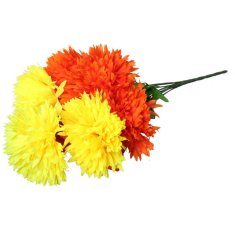 shumee Šopek 9 oranžno-rumenih krizantem, 52 cm