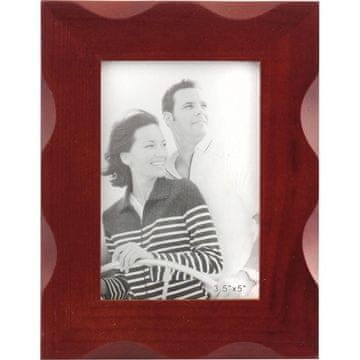 shumee Lesen stoječi okvir za fotografije z valovitim robom v rjavi barvi, 18x14 cm