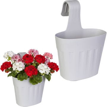 shumee Balkonski cvetlični lonec z UV-zaščito, siv 34x27 cm