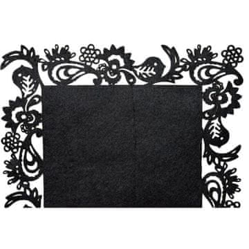 shumee Črni filc namizni prt 30x118 cm