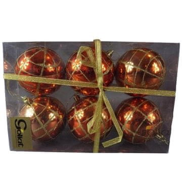 shumee Komplet 6 okrasnih oranžnih plastičnih kroglic 80 mm