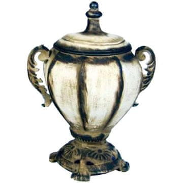 shumee Kovinska urna kremno rjave barve s pokrovom 30x22 cm