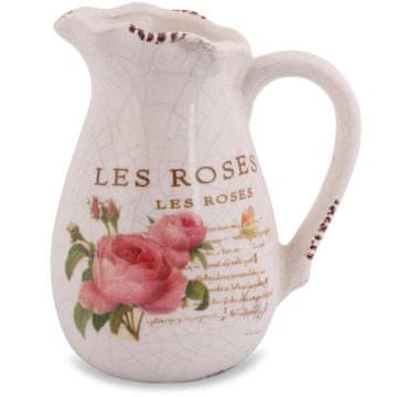 shumee Keramični vrč Rose Vintage 13 cm v slogu Shabby Chic