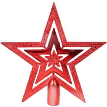shumee Plastična zvezda za vrh božičnega drevesca - 19 cm RDEČA