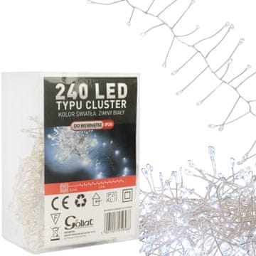 shumee Svetilke 240 LED 2,4 metra CLUSTER RICE HLADNO BELA NA BATERIJE