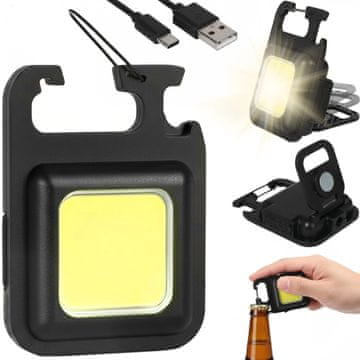 shumee MINI ŽEPNA SVETLIČKA LED OBESEK ZA KLJUČE USB MAGNETNI ODPIRALNIK
