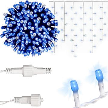 shumee ICICULE 500 LED ZAVESE ZUNANJE LUČI IP44 MODRA + UTRIPAK HLADNO BELA 15 M
