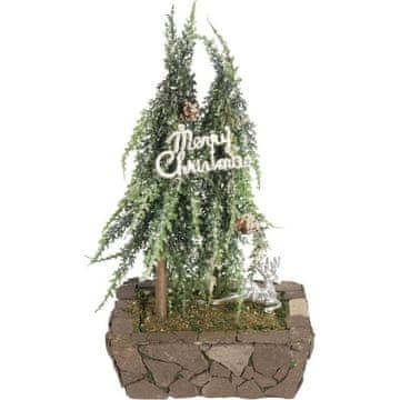shumee Umetno drevo BOŽIČNO DREVO IZ JUTE, POKRITO S ZASNEGOM, 28 CM BOŽIČNI OKRAS