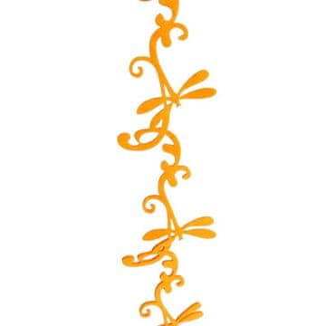shumee Pomladna girlanda s kačjimi pastirji in rožami iz filca, oranžna, 98 cm