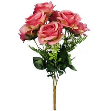 shumee Šopek 7 vrtnic 45 cm roza