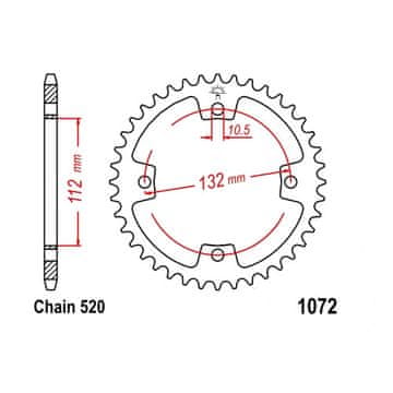 shumee Zadnji verižnik Esjot 50-32116-36, 520/36z iz jekla za Arctic Cat / Kymco / TGB