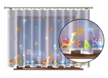 shumee Otroška žakard zavesa DINOZAVRI ČRKE barvita 400x150 TRAK