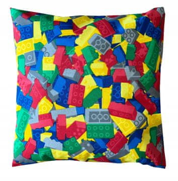 shumee Vzglavnik z bombažno prevleko kot LEGO BLOCKS 40x40