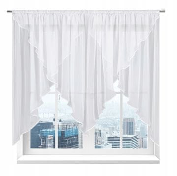 shumee Klasična ZAVESA za dnevno sobo, spalnico, OVOJNICA, VOILE, gladka bela, 400x145, modna