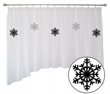 shumee Božična zimska voile zavesa, SNEŽINKE, ažur, 300x145