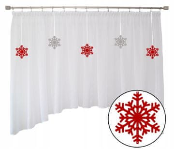 shumee Božična zavesa, zimska dekoracija, SNEŽINKE, ažur, 400x145 cm