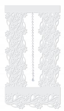 shumee P46 SCREEN panelna moderna elegantna zavesa z odprtinami FLOWERS glamurozna 60x120 bela