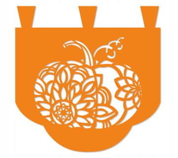 shumee D76 Kuhinjska zavesa ažurna BUČNA jesenska PASULJICA 35x35 cm oranžna