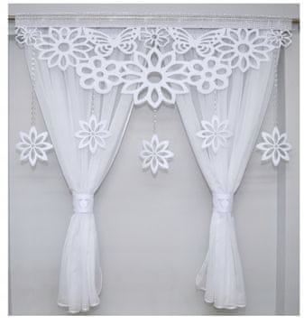 shumee Moderna zavesa BELLA cvetlični lambrequin za dnevno sobo/spalnico AŻUR glamur 300x150