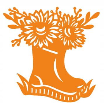 shumee DEKORACIJA Jesenski obesek Gumijasti škornji Listna dekoracija odprta dekoracija VELIK oranžen