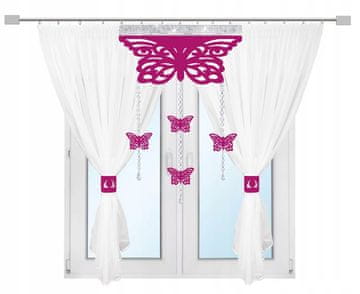 shumee Moderna zavesa BUTTERFLIES dnevna soba spalnica lambrequin AŻUR glamur 300x150