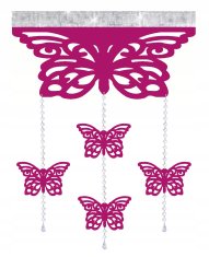 shumee Moderna zavesa BUTTERFLIES SCREEN z odprtimi obeski GLAMOUR Garland 60x95