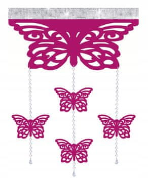 shumee Moderna zavesa BUTTERFLIES SCREEN z odprtimi obeski GLAMOUR Garland 60x95