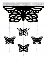 shumee Moderna zavesa BUTTERFLIES SCREEN z odprtimi obeski GLAMOUR Garland 60x95