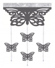 shumee Moderna zavesa BUTTERFLIES SCREEN z odprtimi obeski GLAMOUR Garland 60x95