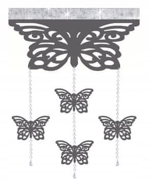 shumee Moderna zavesa BUTTERFLIES SCREEN z odprtimi obeski GLAMOUR Garland 60x95