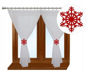 shumee Božična zavesa za zimo SNOWFLAKES dnevna soba spalnica BARVE ažurna 300x150