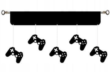 shumee PANEL zavese za mlade za igralce GRA GAME GAMER 90 cm črne barve
