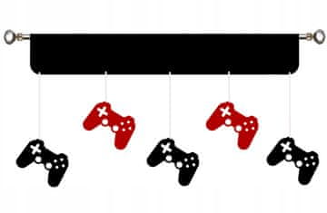 shumee Moderna zavesa PANEL za igralne podložke GAME GAMER youth GRA 150 rdeča