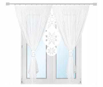 shumee Moderna zavesa za dnevno sobo TERASNO/BALKONSKO z odprtinami MANDALA bela 300x250