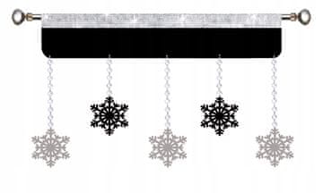shumee Božična zavesa Lambrequin SNOWFLAKES glamurozna božična zima 90 cz-sz