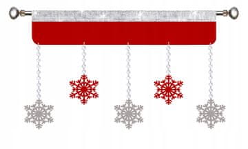 shumee Božična zavesa Lambrequin SNOWFLAKES Božični zimski glamur 150 cm