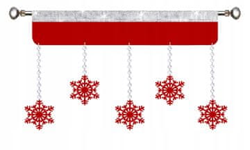shumee Božična zavesa Lambrequin SNOWFLAKES glamurozna 150