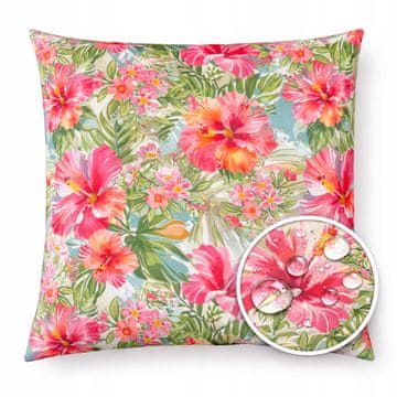 shumee VODOTESNA UV dekorativna vrtna blazina ROZA FLOWERS 40x40 + vložek