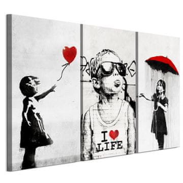shumee Slika na italijanskem platnu 90 x 60 cm triptih - figure Slika na italijanskem platnu 120 x 80 cm triptih - figure