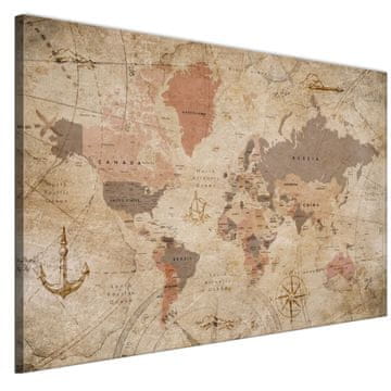shumee Slika na italijanskem platnu 90 x 60 cm - eklektični slog - zemljevidi Slika na italijanskem platnu 120 x 80 cm - eklektični slog - zemljevidi