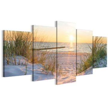 shumee Slika na italijanskem platnu 100 x 50 cm pentaptih - eklektični slog - narava Slika na italijanskem platnu 150 x 75 cm pentaptih - eklektični slog - narava