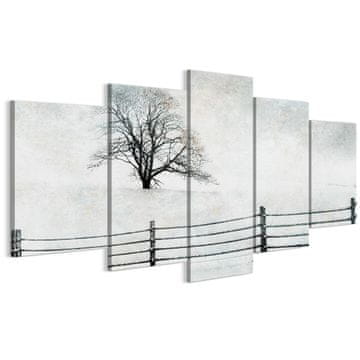 shumee Slika na italijanskem platnu 100 x 50 cm pentaptih - minimalističen slog - narava Slika na italijanskem platnu 200 x 100 cm pentaptih - minimalističen slog - narava