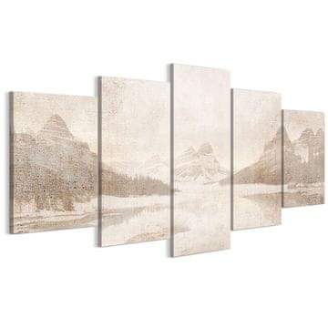 shumee Slika na italijanskem platnu 100 x 50 cm pentaptih - boho stil - narava Slika na italijanskem platnu 200 x 100 cm pentaptih - boho stil - narava