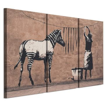 shumee Slika na italijanskem platnu 90 x 60 cm triptih - Banksyjev slog - narava Slika na italijanskem platnu 120 x 80 cm triptih - Banksyjev slog - narava