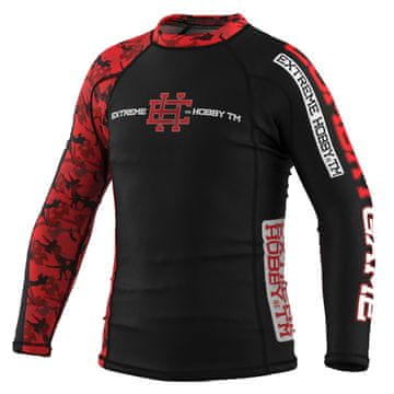 Extreme Hobby Otroški rashguard z dolgimi rokavi RED WARRIOR 140 BLACK